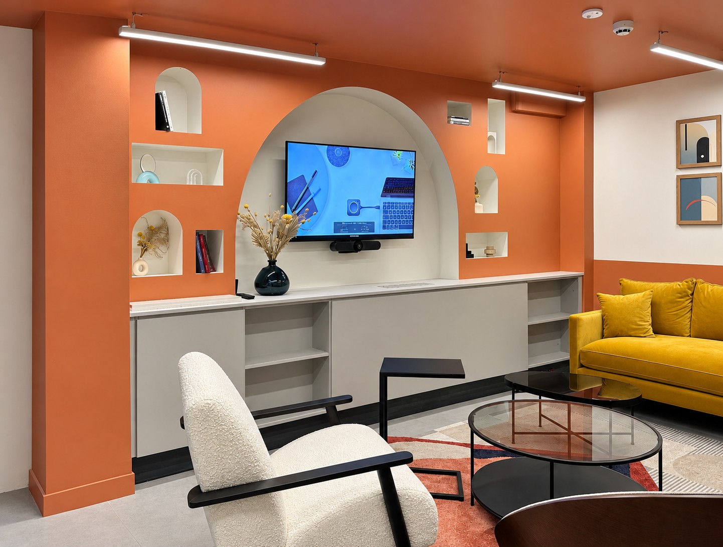 Ouvrage de plâtrerie avec arche et niches — Newen Studio, Paris 15e