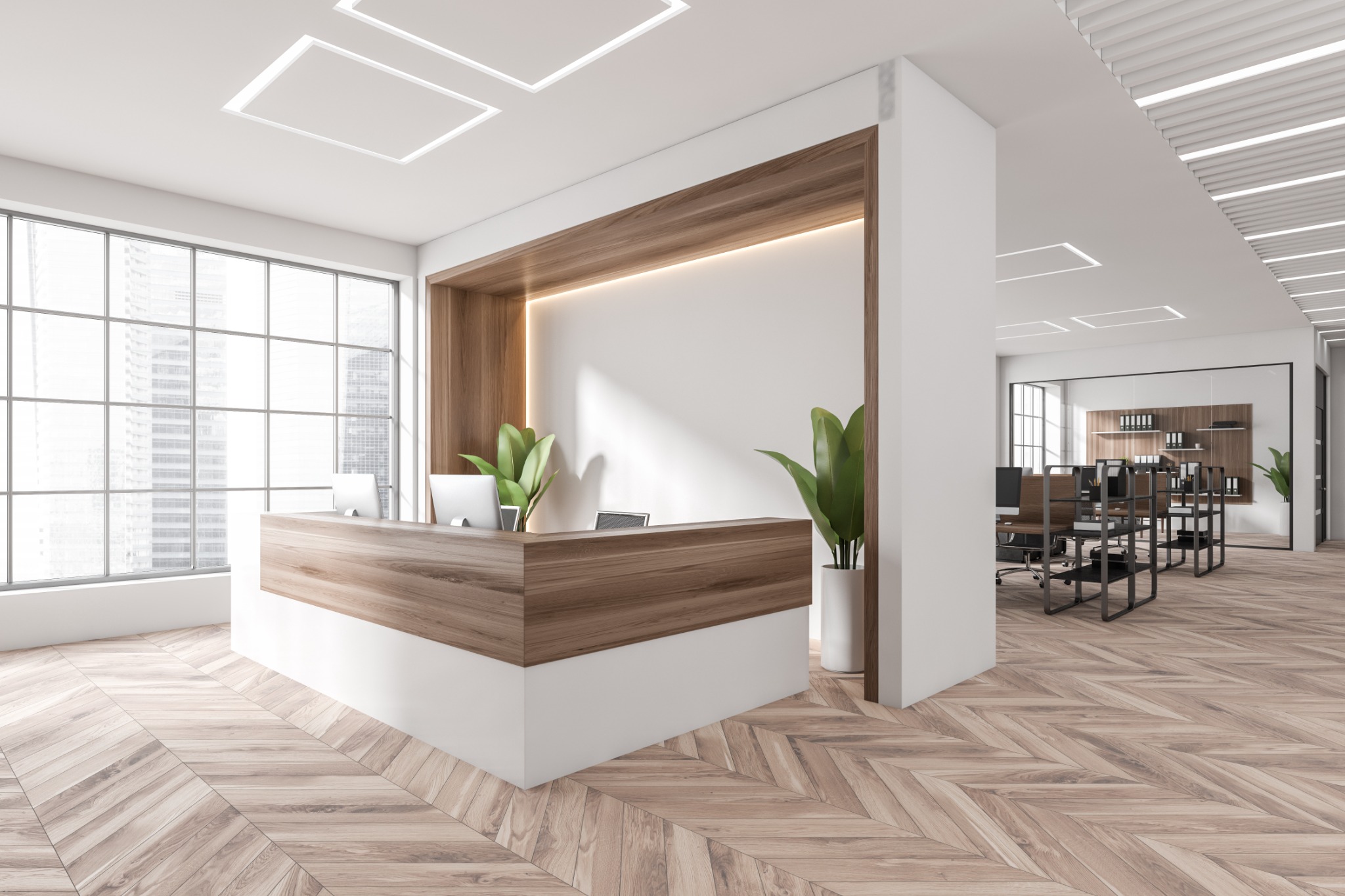 Accueil et aménagement intérieur de bureaux